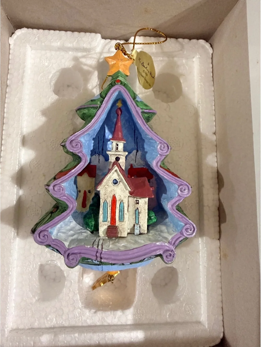 Set of 6 Annual Hand-Painted Jim Shore Christmas OrnamentsFrom Danbury Mint